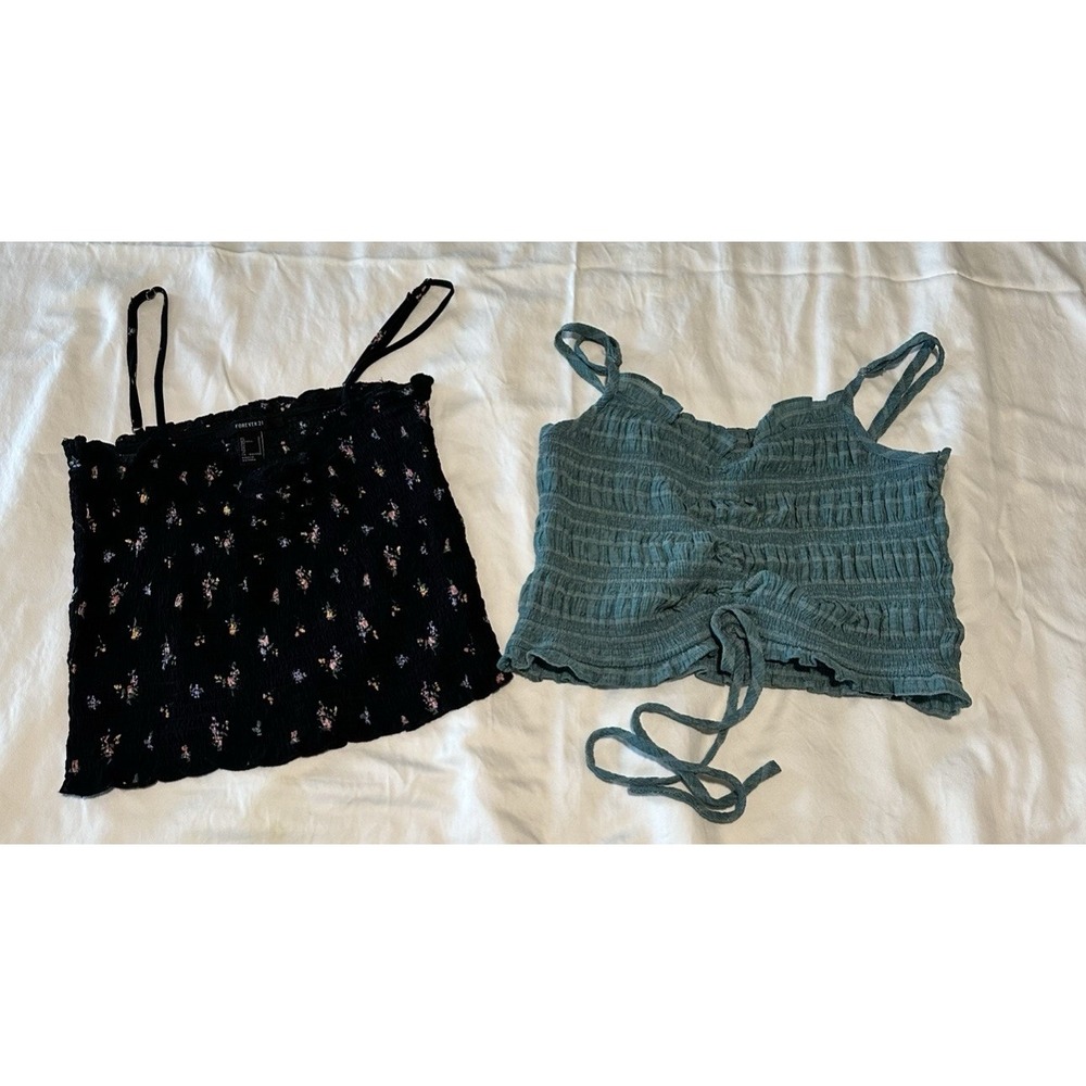 Lot Of 2 Summer Tops Storia Smocked Top And Forever 21 Crop Top EUC! Small